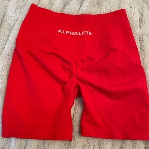 alphalete amplify formula red shorts